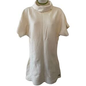 Columbia Womens Size M Beige Short Sleeve Turtleneck Sweater